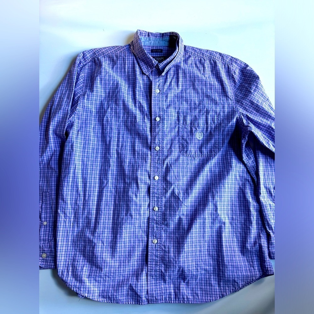 Chaps Purple Button Down Shirt Mens Size XL